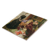 女性家庭教師1860年(キャンバスの油) タイル (側面)