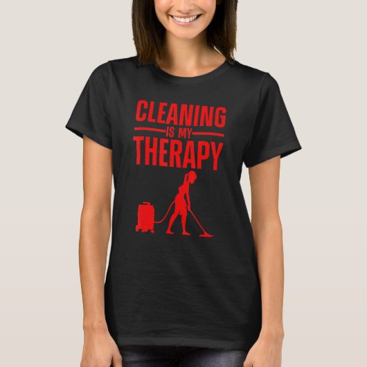 女性家政婦の掃除ハウスキーピング2 Tシャツ (正面)