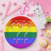 女性対プライド記号虹フラグ ペーパープレート (パーティー)