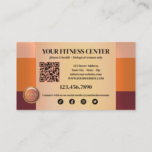 女性専用女性フィットネスセンター 名刺 (裏面)