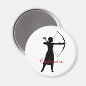 女性射手シルエットサンダー_コーブ マグネット (正面/裏面)