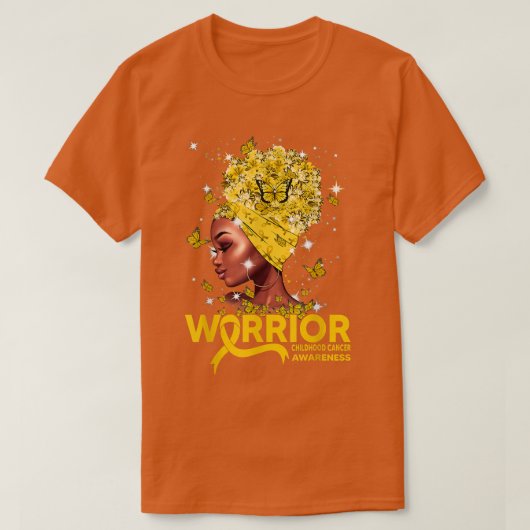 女性小児癌戦士の小児癌A Tシャツ (デザイン正面)