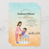 女性小児科の卒業招待状 招待状 (正面/裏面)