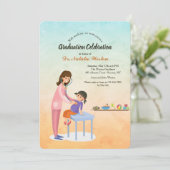 女性小児科の卒業招待状 招待状 (スタンド正面)