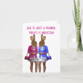 女性年齢おもしろいことわざ誕生日カード カード (正面)