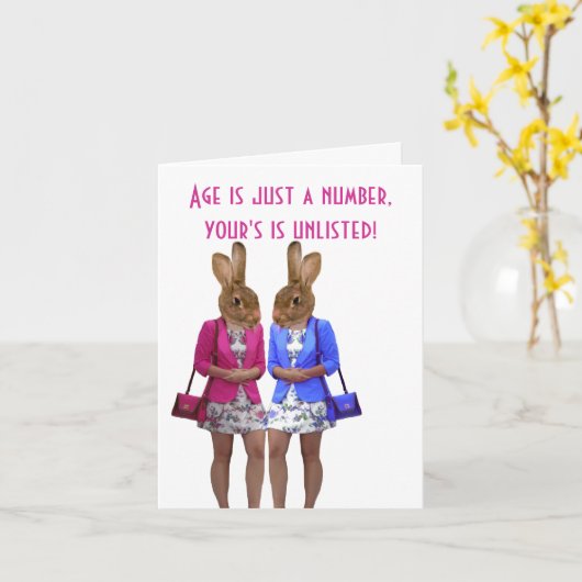 女性年齢おもしろいことわざ誕生日カード カード (黄色い花)