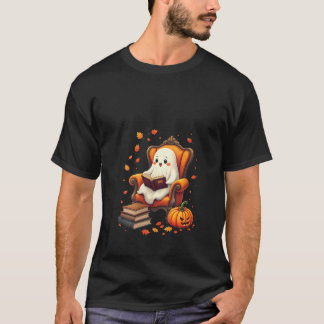 女性幽霊ブックリーダー読ズブックラバーティッシュ Tシャツ