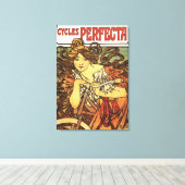 女性広告ポスト付き完全自転車 キャンバスプリント (インサイチュ (ウッドフロア))