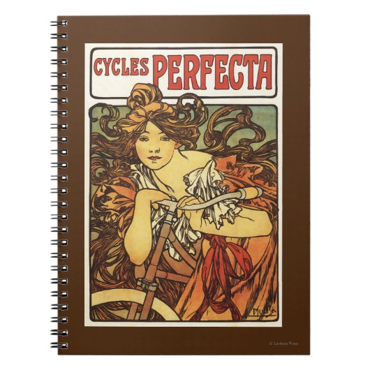 女性広告ポスト付き完全自転車 ノートブック (正面)