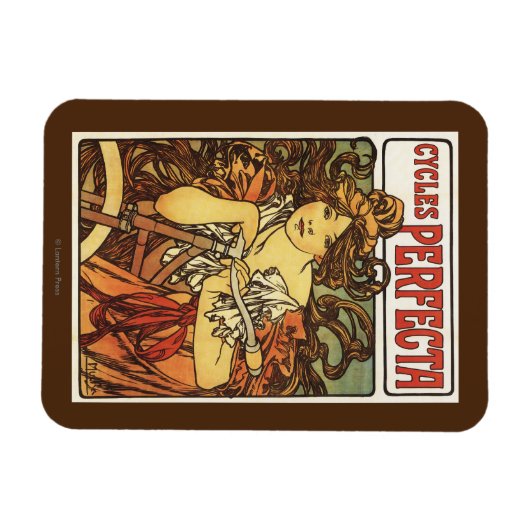 女性広告ポスト付き完全自転車 マグネット (横)