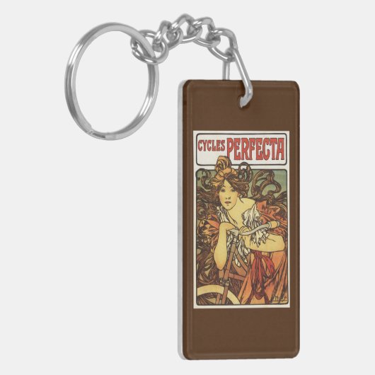 女性広告Posteが付いているパーフェクタの自転車 キーホルダー (正面左)