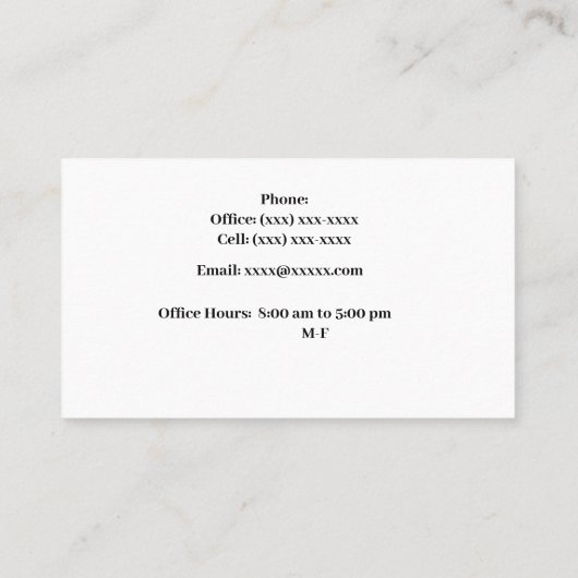 女性弁護士の名刺 名刺 (裏面)