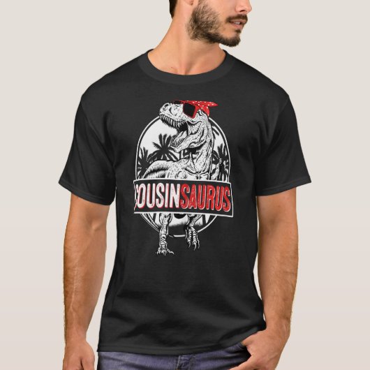 女性従姉妹サウルス恐竜いとこサウルスTレックスF Tシャツ (正面)