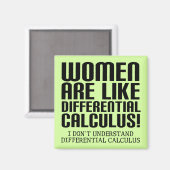 女性微分積分おもしろい冷蔵庫用マグネット マグネット (正面/裏面)