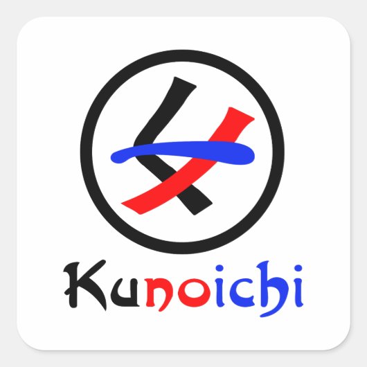 女性忍者久野市くノ一 スクエアシール (正面)