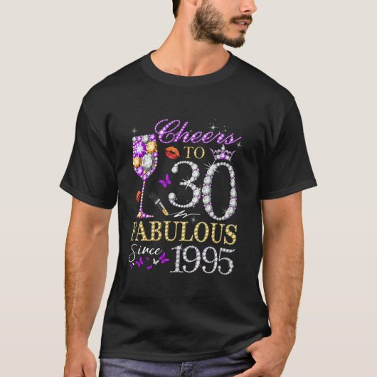 女性応援30歳EST 1995 30th Birthd Tシャツ (正面)