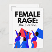 女性怒り：選挙はがき シーズンポストカード (正面/裏面)