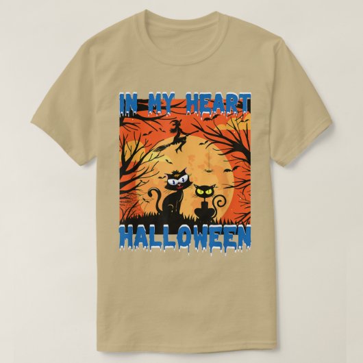 女性怖いハロウィーンハートデザインブロムTシャツ Tシャツ (デザイン正面)