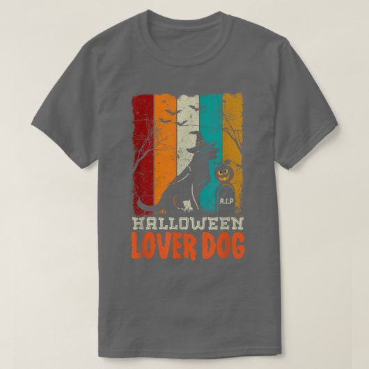 女性怖い不気味なハロウィーンデザイン愛犬T-S Tシャツ (デザイン正面)