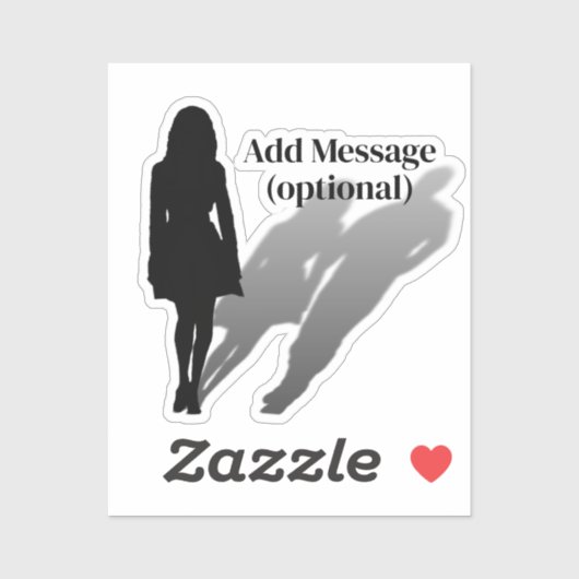 女性恋しく思の男のシルエット シール (シート)