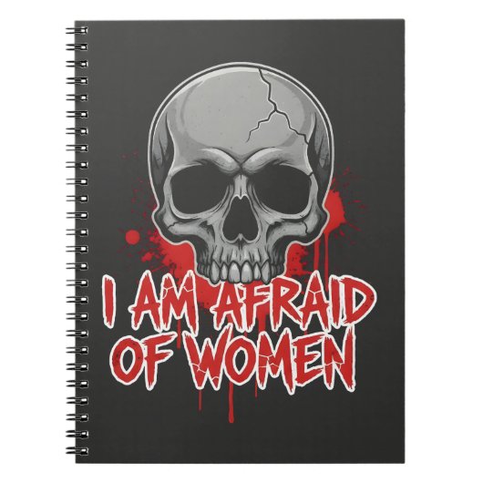 女性恐怖症Tシャツデザイン ノートブック (正面)