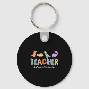 女性恐竜教師 Teachersaurus Rex 面白いデザイン キーホルダー