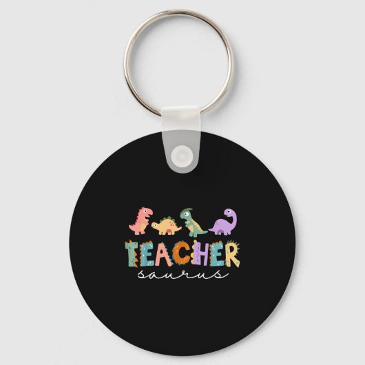 女性恐竜教師 Teachersaurus Rex 面白いデザイン キーホルダー (正面)