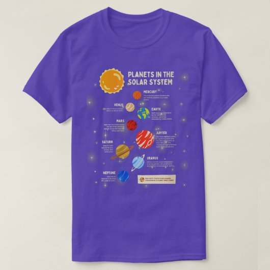 女性惑星太陽のシステム宇宙科学ボー Tシャツ (デザイン正面)