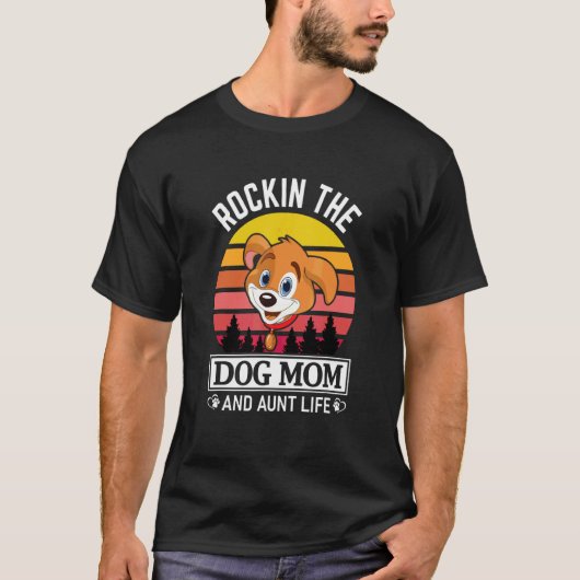 女性愛らしい犬ロッキングドッグママと叔母の生活 Tシャツ (正面)