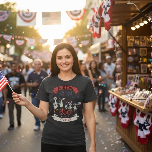 女性愛国アメリカ建国250年自由がーす トライブレンドTシャツ