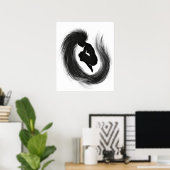 女性感情のジャンプのポスター白黒絵画ズ ポスター (ホームオフィス)