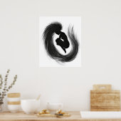 女性感情のジャンプのポスター白黒絵画ズ ポスター (キッチン)