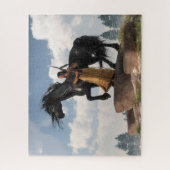 女性戦士と軍馬 ジグソーパズル (縦)