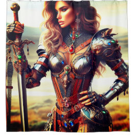 女性戦士 シャワーカーテン