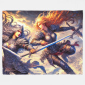 女性戦士 フリースブランケット (正面(横))