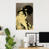 女性払拭顔 ポスター (ホームオフィス)