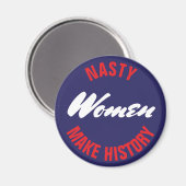 女性扱いにくが歴史を政治的に押し戻す マグネット (正面/裏面)