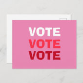 女性投票ピンクの政治選挙運動 ポストカード (正面/裏面)