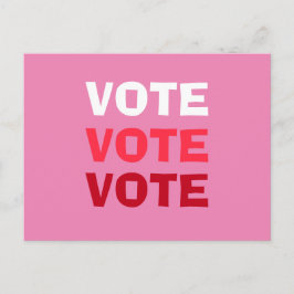 女性投票ピンクの政治選挙運動 ポストカード