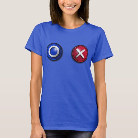 女性投票ボタンTシャツ Tシャツ (正面)