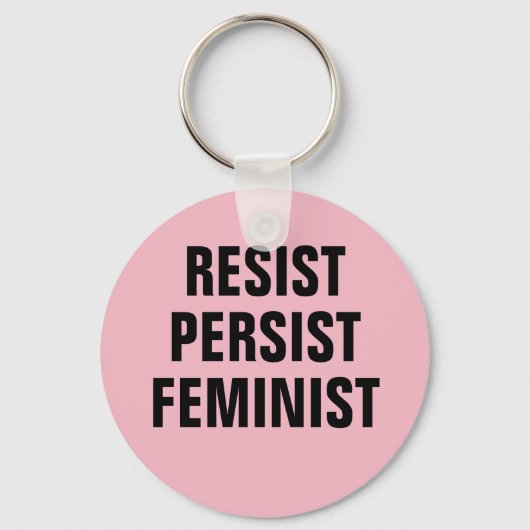 女性抵抗運動に抵抗する女性ピンク キーホルダー (正面)