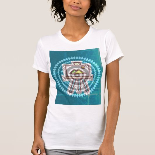 女性抽象芸術キャンバスシャツ Tシャツ (正面)