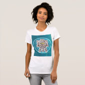 女性抽象芸術キャンバスシャツ Tシャツ (正面フル)