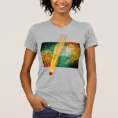 女性抽象芸術シャツ Tシャツ (正面)