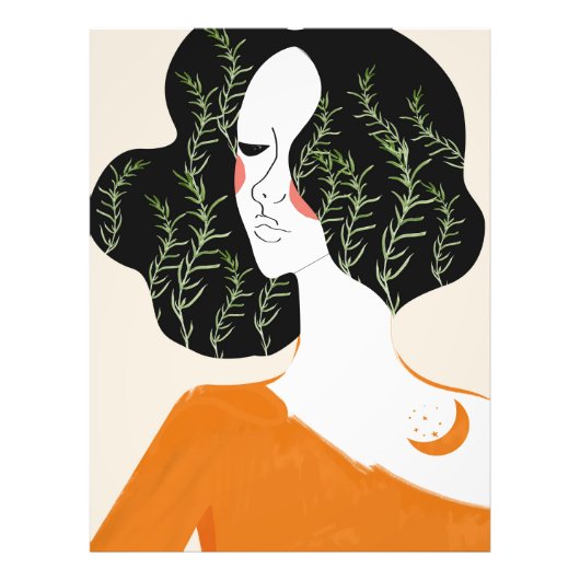 女性抽象芸術ミニマルウォールアートプリント素朴 フォトプリント            (正面)