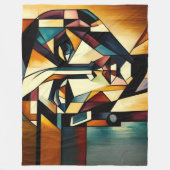 女性抽象芸術モダン絵画ズ フリースブランケット (正面)