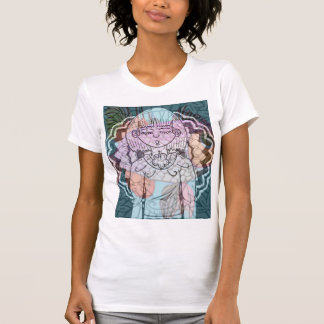 女性抽象芸術吹カラーシャツ Tシャツ