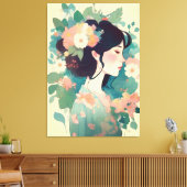 女性抽象芸術 キャンバスプリント (インサイチュ (リビング))