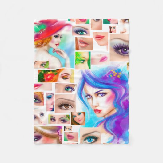 女性抽象芸術 フリースブランケット (正面)
