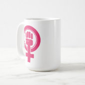 女性拳のレジスト記号 コーヒーマグカップ (正面左)